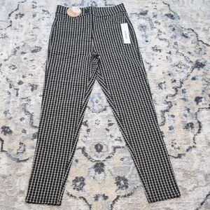 The Workshop Checkered Straight Leg Pants Small Black White Grid NWT